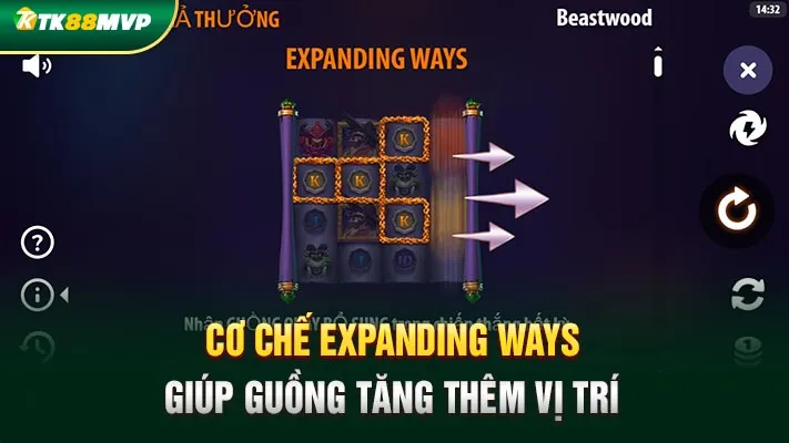 Cơ chế Expanding Ways giúp guồng tăng thêm vị trí