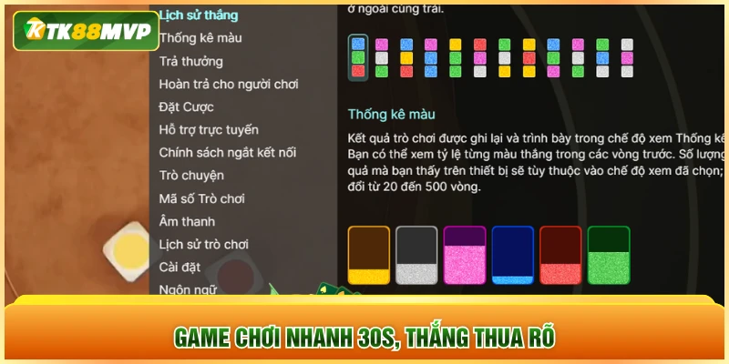 Game chơi nhanh 30s, thắng thua rõ
