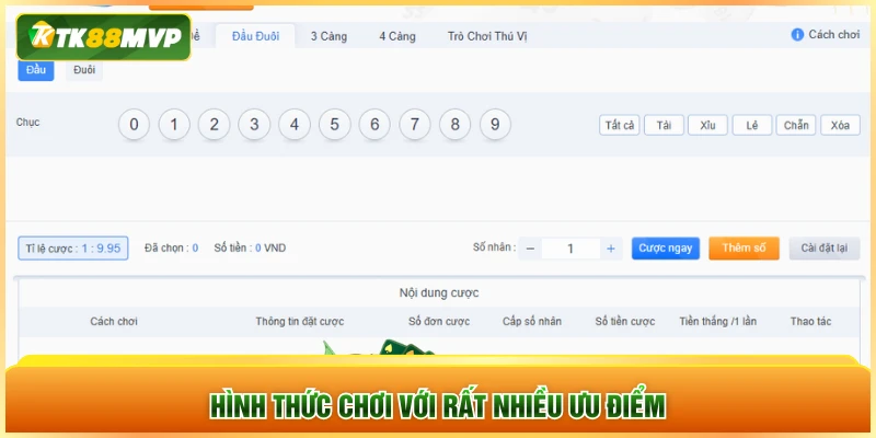 Hình thức chơi với rất nhiều ưu điểm