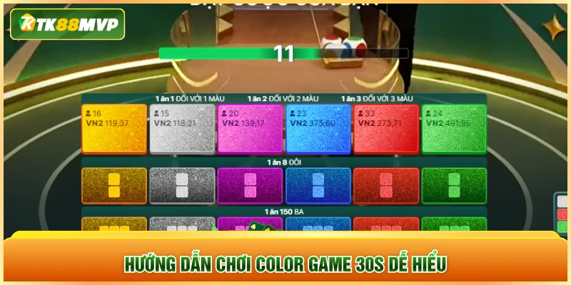 Hướng dẫn chơi Color game 30s dễ hiểu