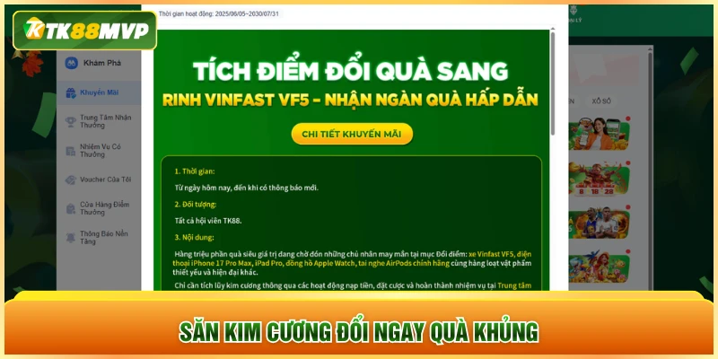 Săn kim cương đổi ngay quà khủng