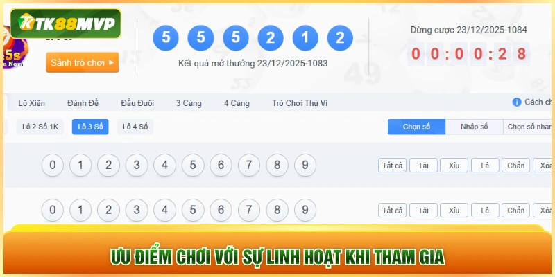 Ưu điểm chơi với sự linh hoạt khi tham gia